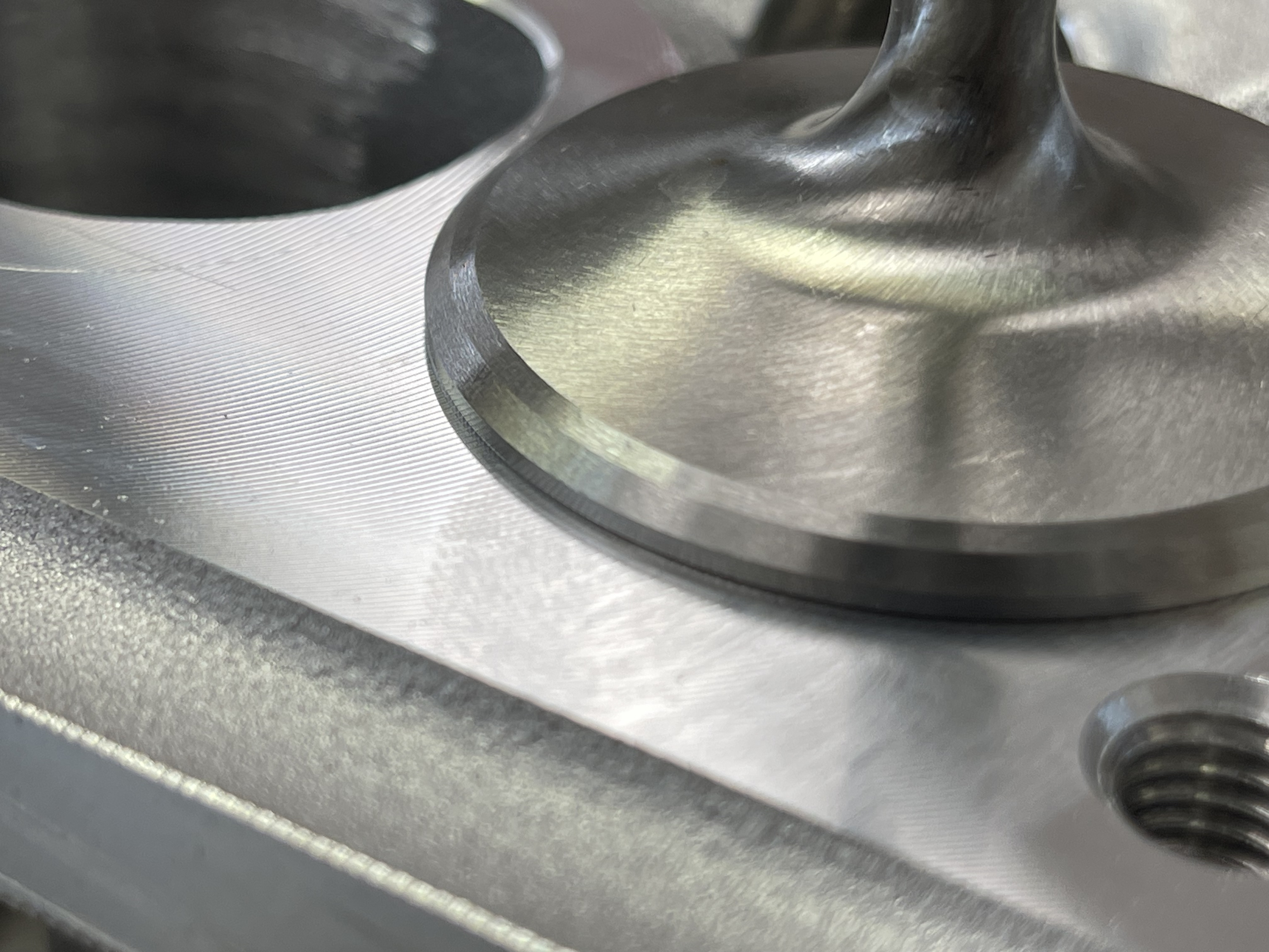 Cylinder head valvetrain components on the bench